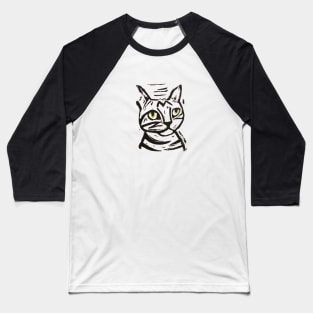 Stripey Cat Baseball T-Shirt